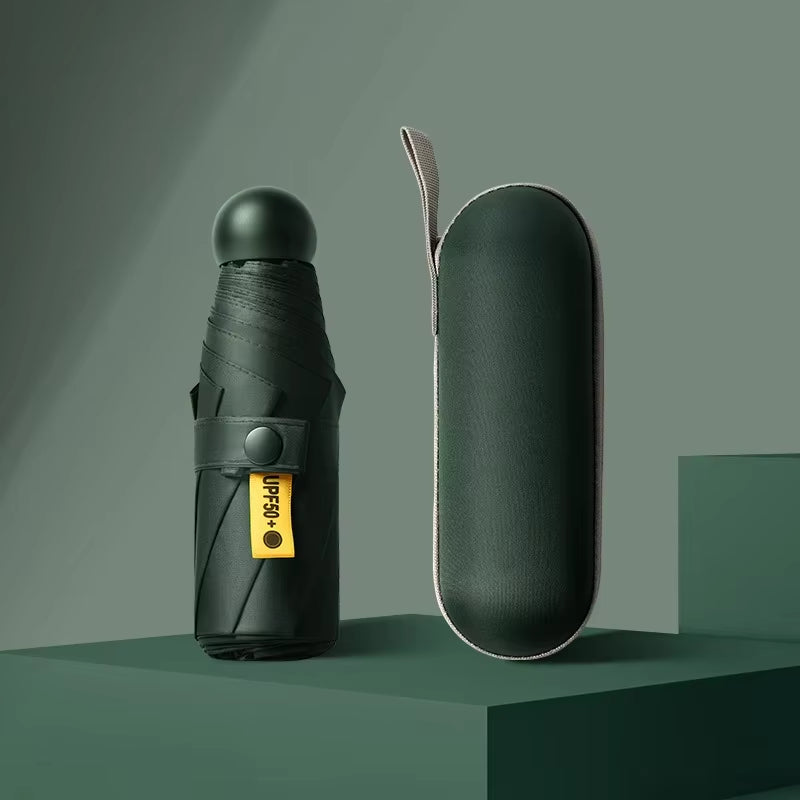 Capsule Umbrella Small and Portable Solid Color Sunshade for Women and Rain Dual Use Protection