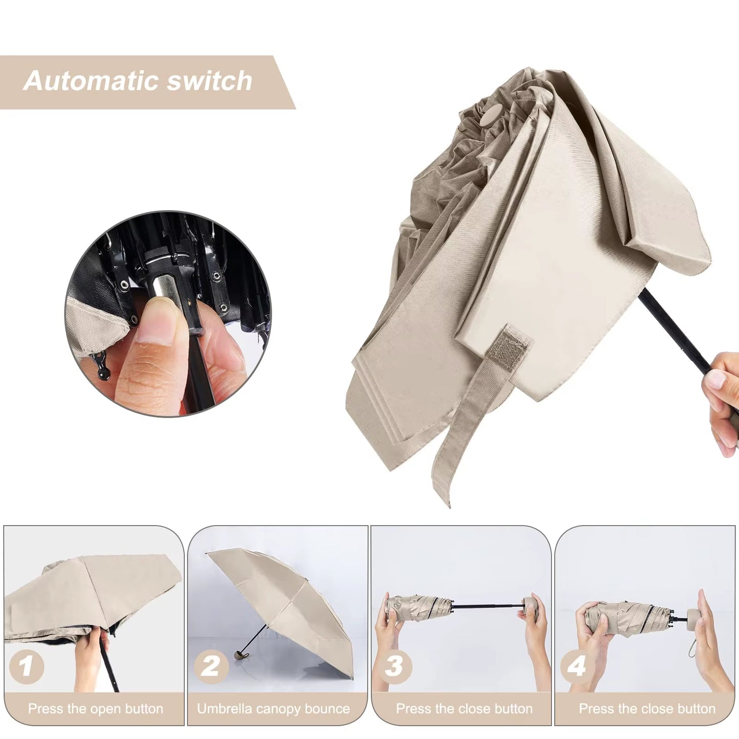 Capsule Umbrella Small and Portable Solid Color Sunshade for Women and Rain Dual Use Protection