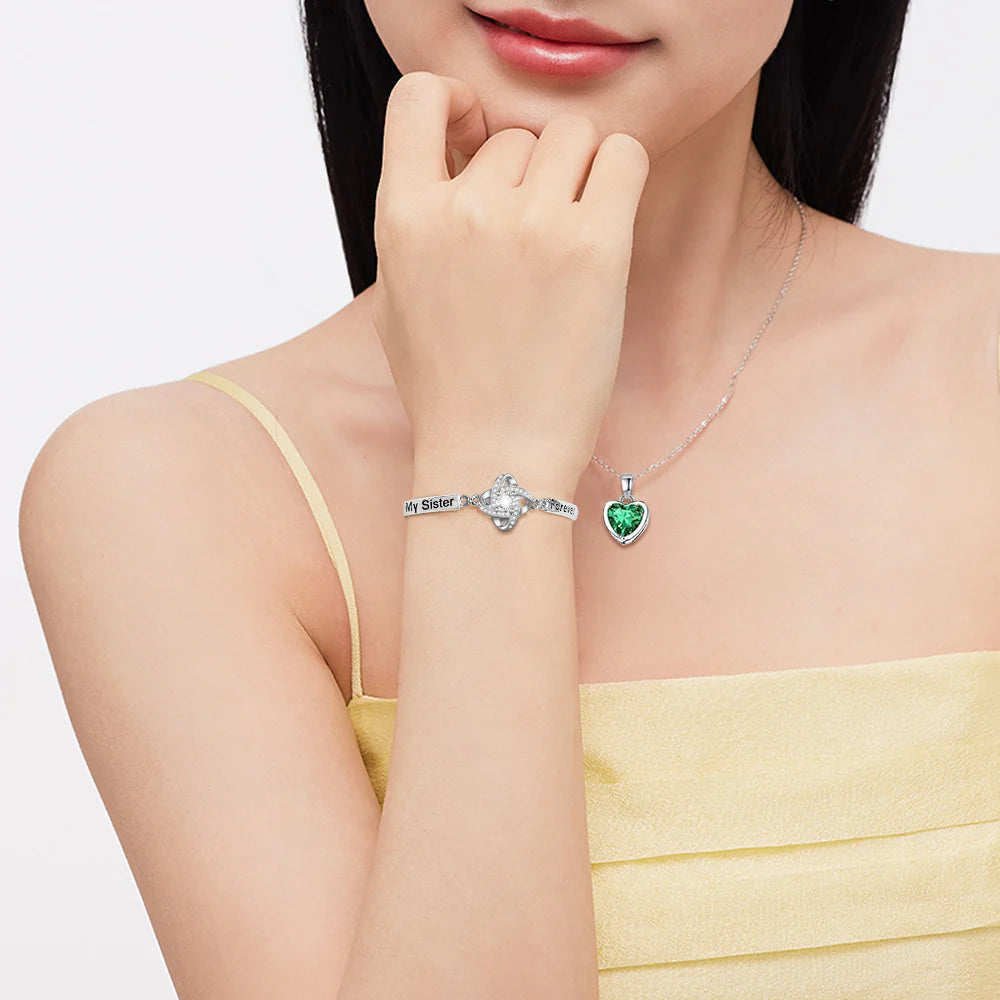 Design-Oriented Silver Bracelet for Best Friends
