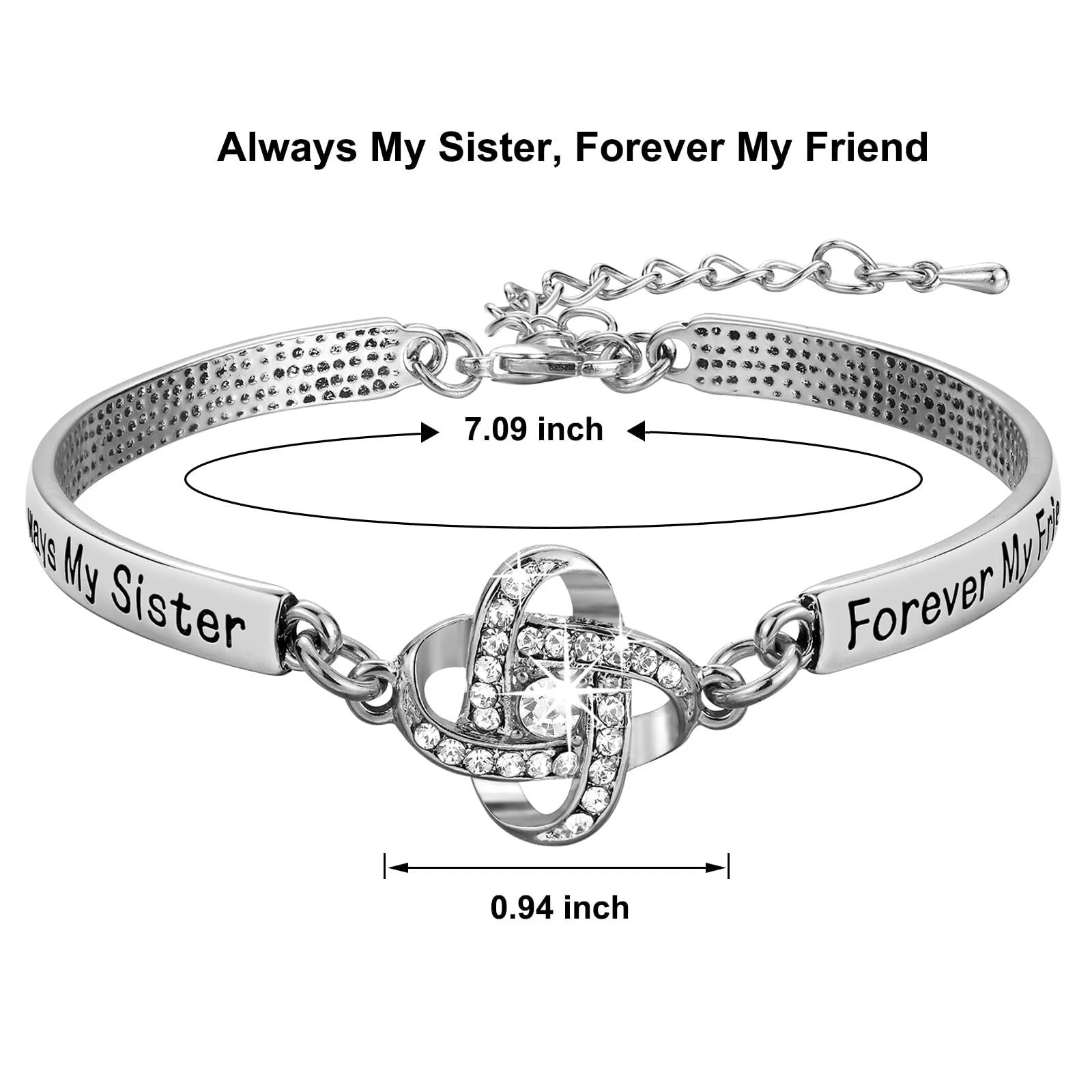 Design-Oriented Silver Bracelet for Best Friends