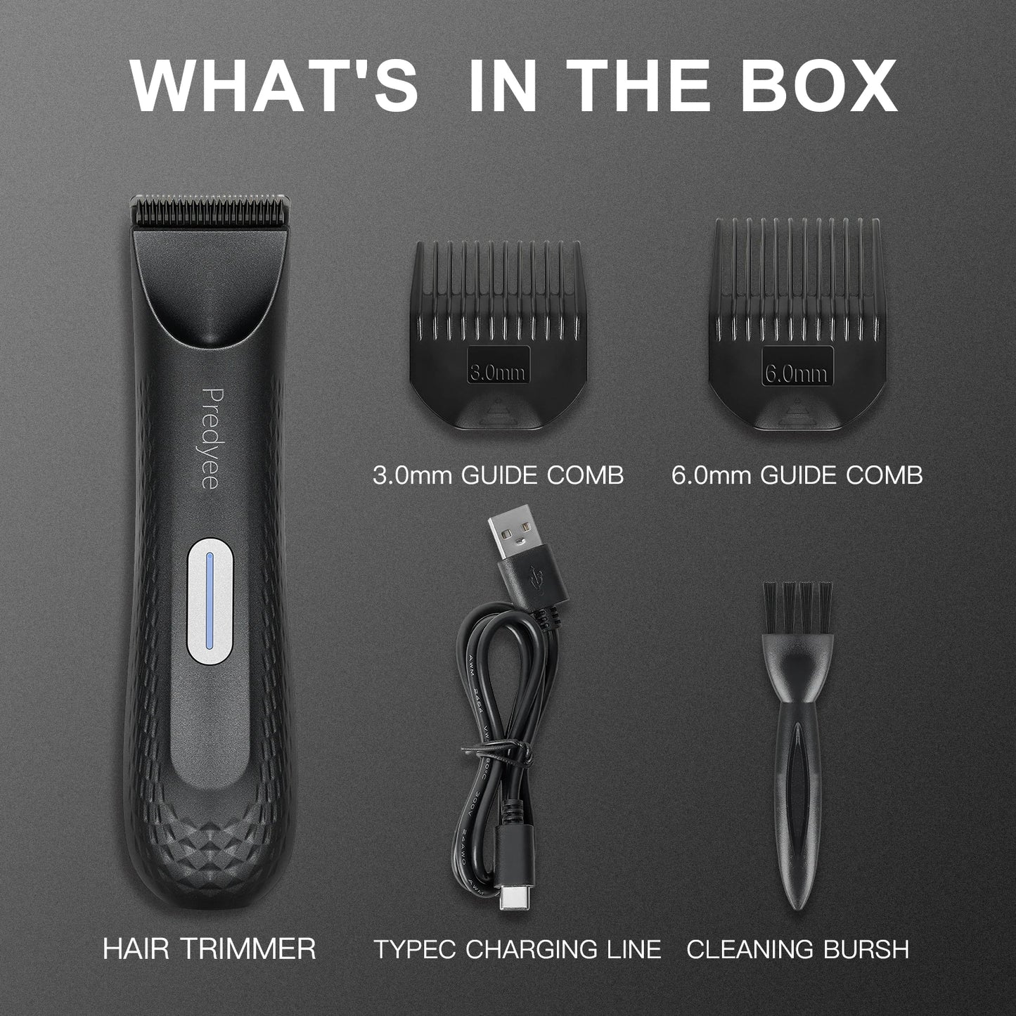 Electric Trimmer for Men'S Groin Hair: Versatile Body Groomer and Waterproof Pubic Hair Trimmer with Replaceable Ceramic Blade