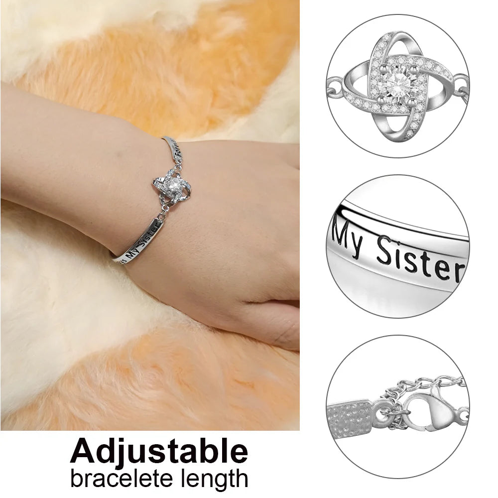 Design-Oriented Silver Bracelet for Best Friends