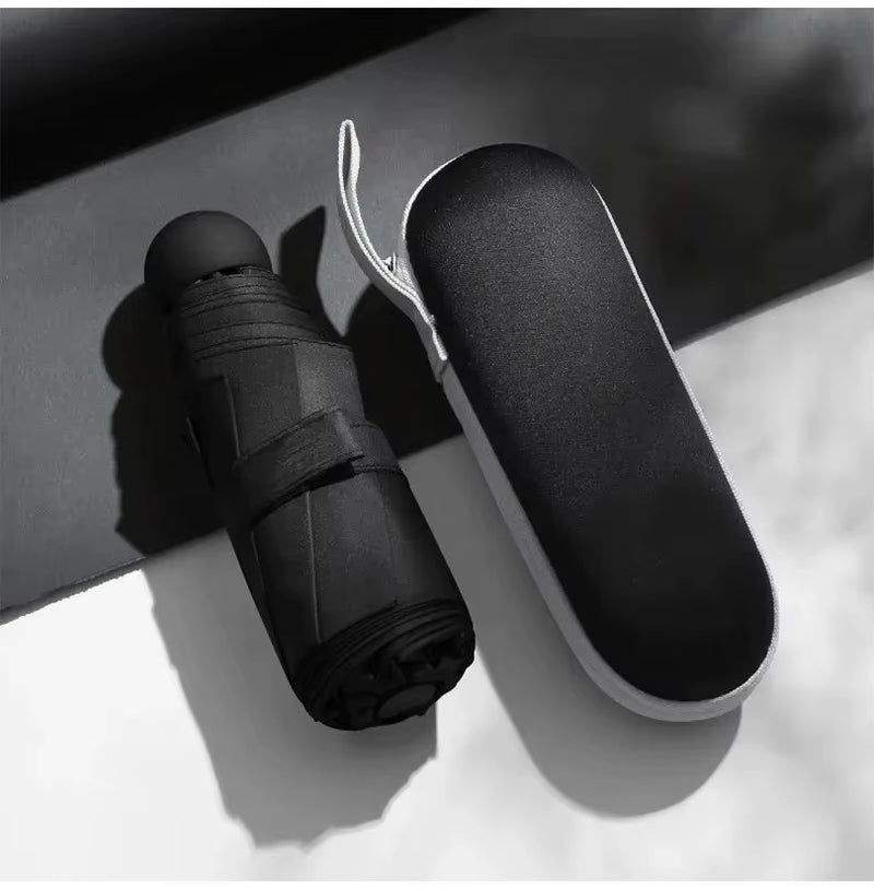 Capsule Umbrella Small and Portable Solid Color Sunshade for Women and Rain Dual Use Protection